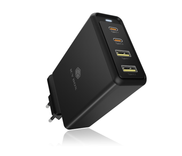ICYBOX Ładowarka IB-PS104-PD 100 Watt 2 x Type-C + 2 x Type-A - 1141998 - zdjęcie